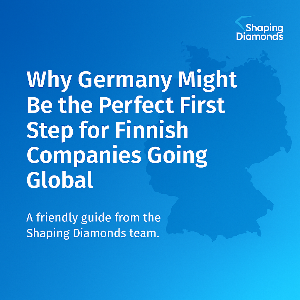 White title text reads: “Why Germany might be the perfect first step for Finnish companies going global.”